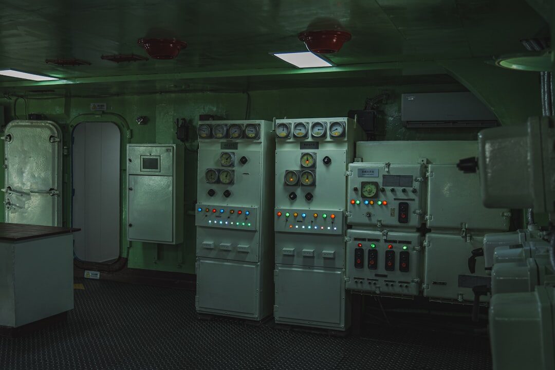 Modern control room with broadcast monitors